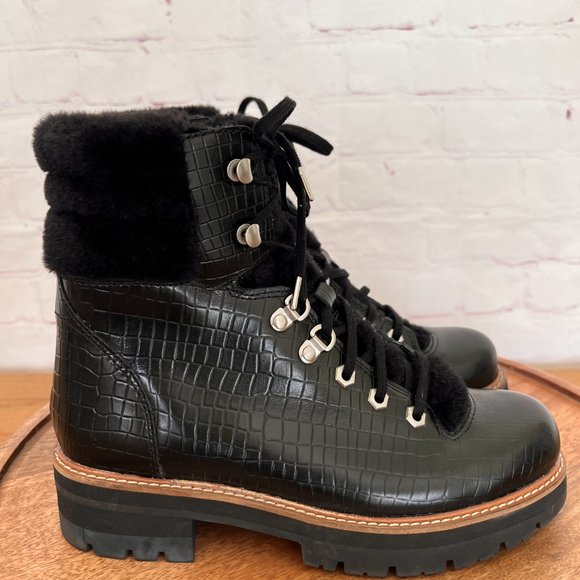 NWOT Clarks Orianna Hiker Boot Black Croc - Size 7.5 - Picture 4 of 11